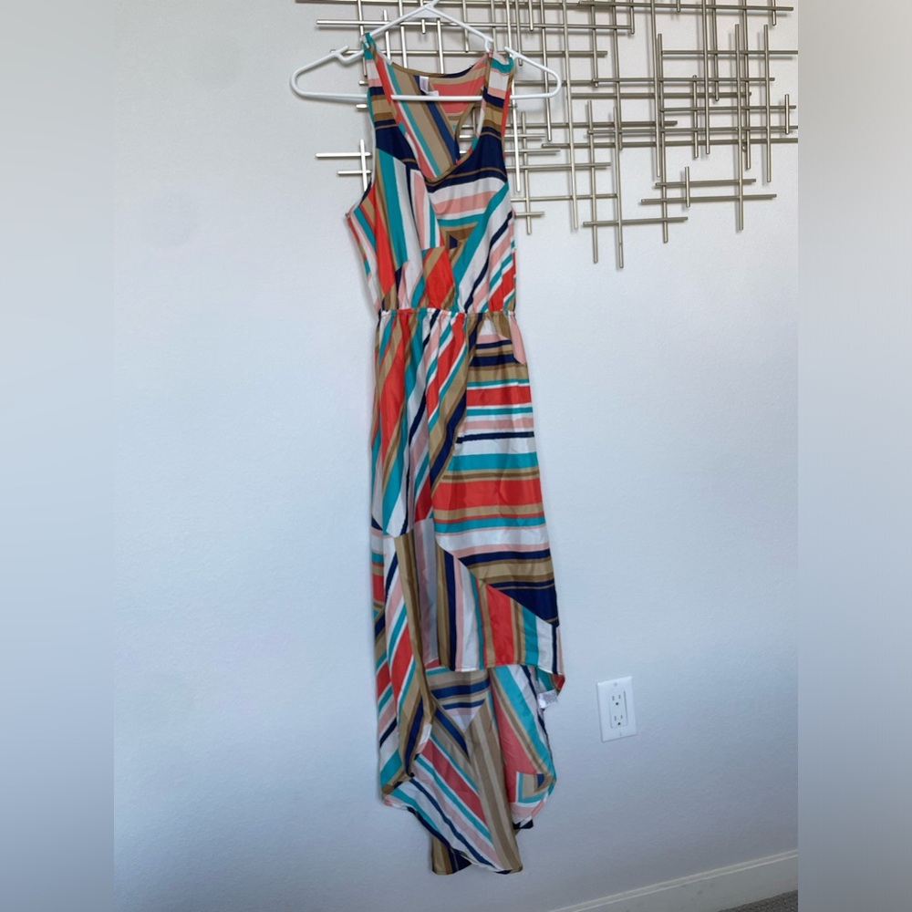 Multicolored asymmetrical dress